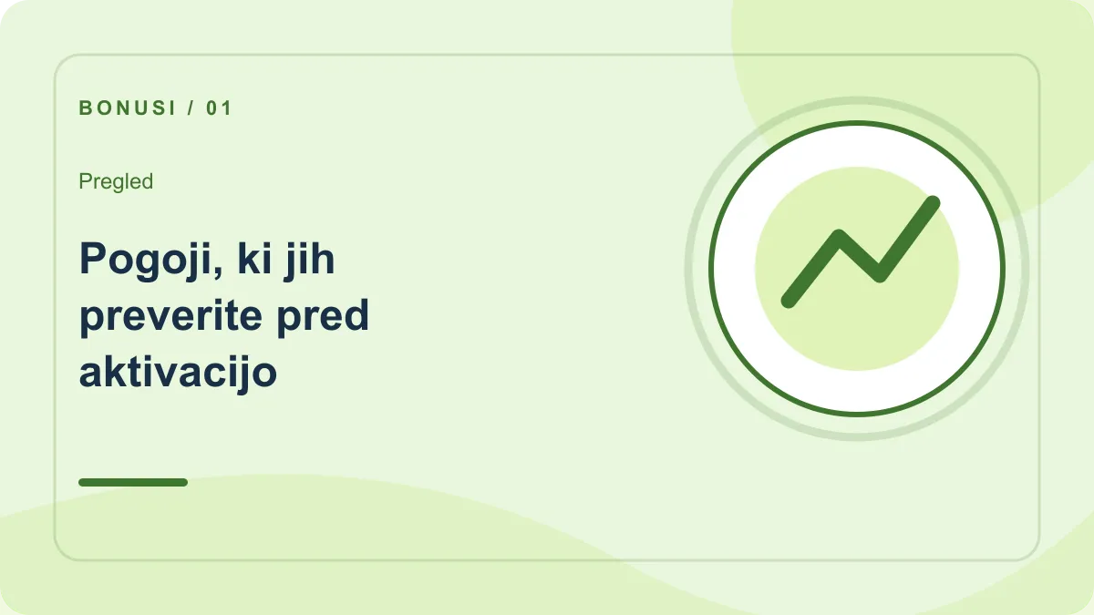 Bonus brez pologa: pregled – Pogoji, ki jih preverite pred aktivacijo