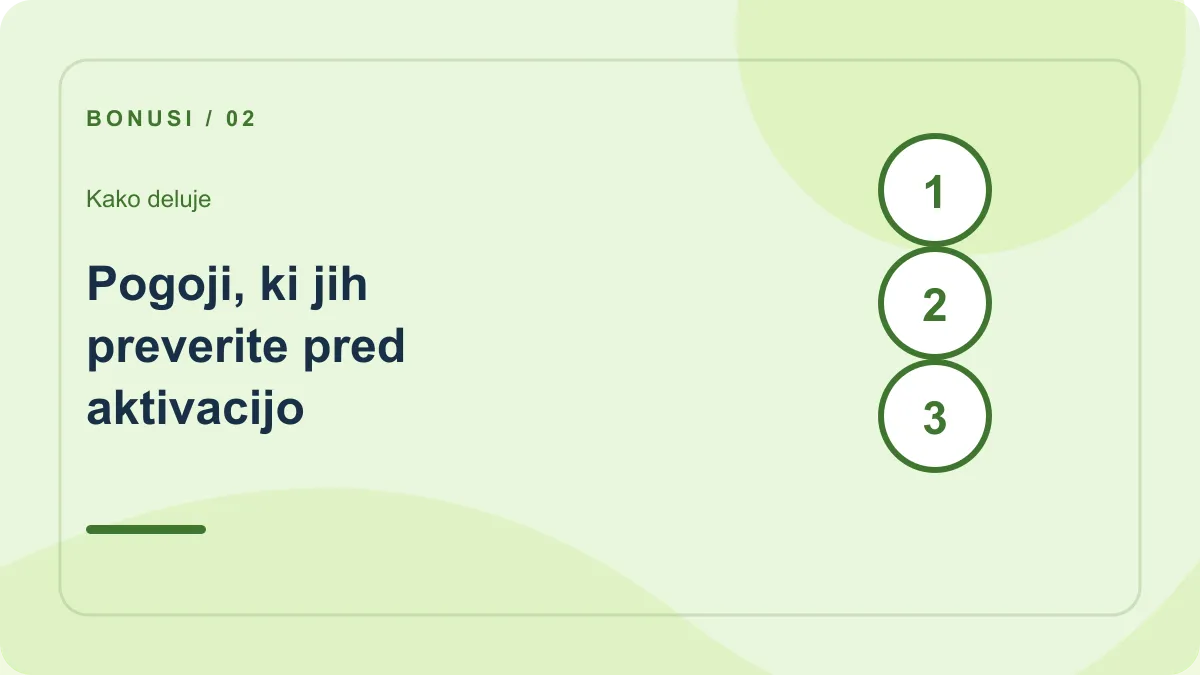 Bonus dobrodošlice Snatch Casino: koraki – Pogoji, ki jih preverite pred aktivacijo