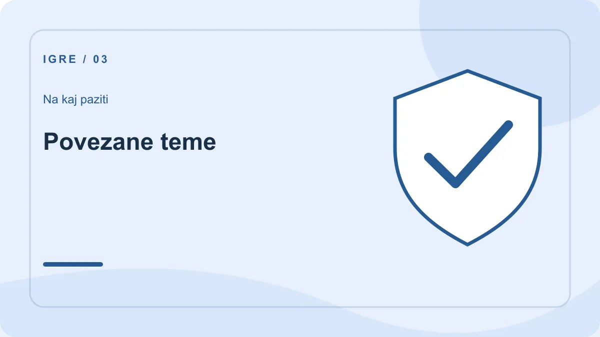 Klasični igralni avtomati: preverjanje – Povezane teme