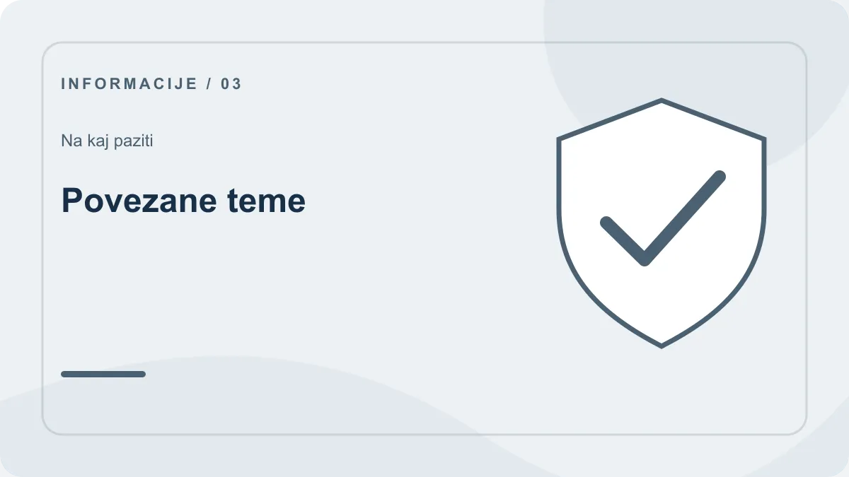 Kontakt: preverjanje – Povezane teme
