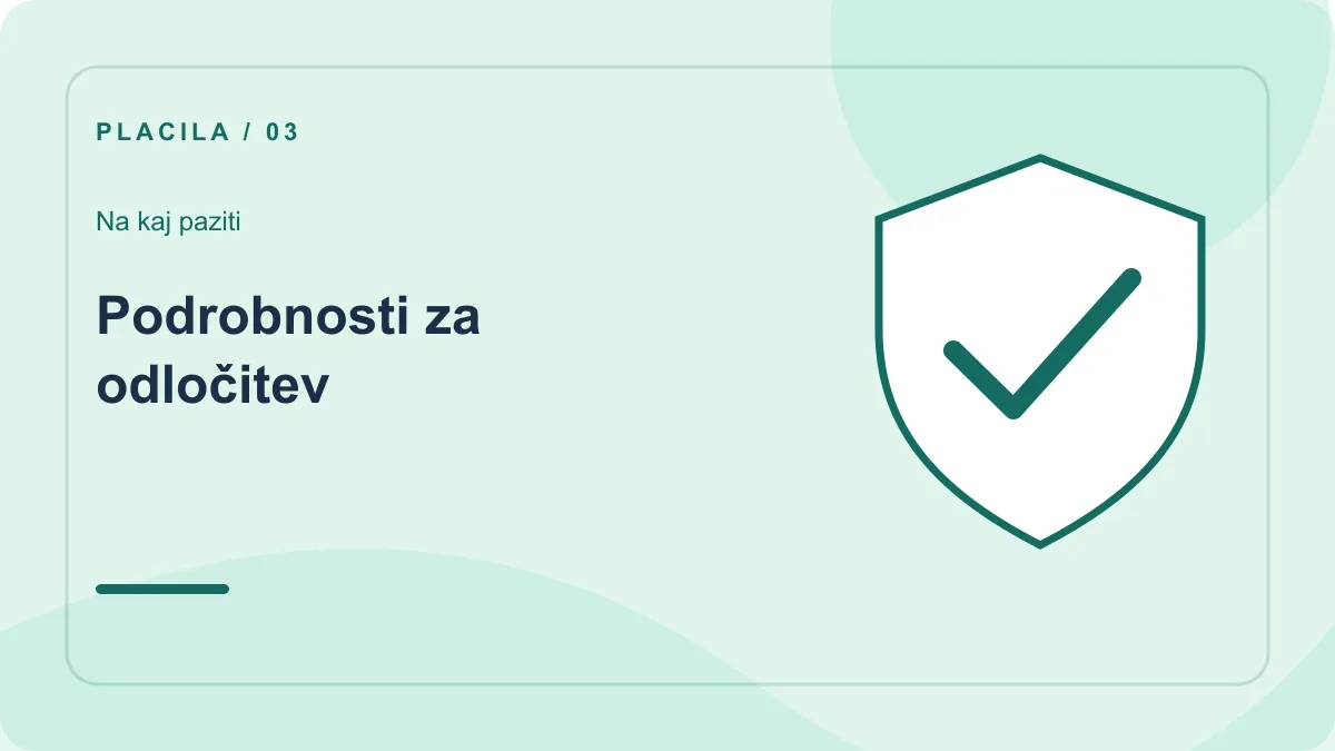 Minimalni polog: preverjanje – Podrobnosti za odločitev