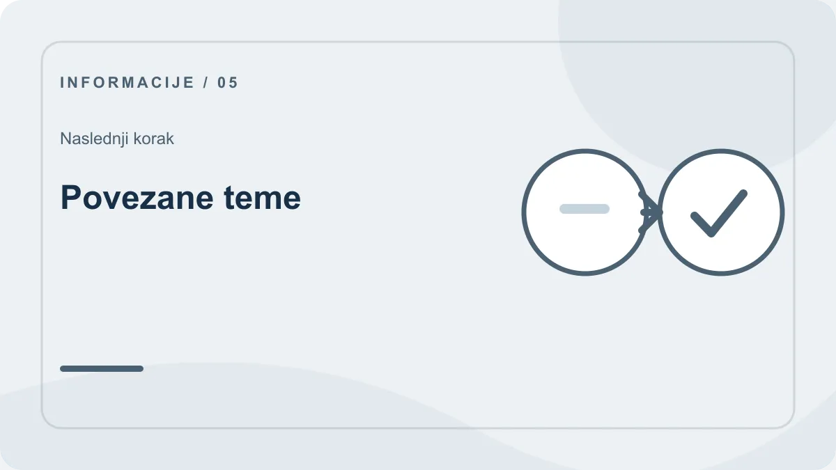 Pogoji uporabe: naslednji korak – Povezane teme