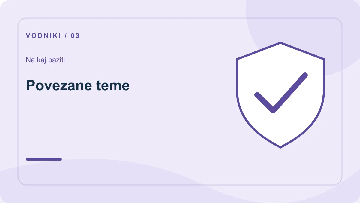 Preverjanje računa: preverjanje – Povezane teme