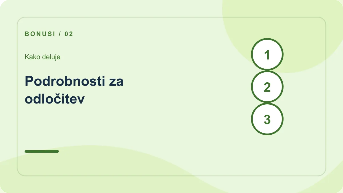 Aktualne promocije: koraki – Podrobnosti za odločitev