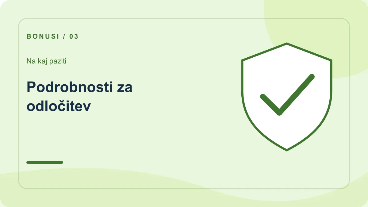 Aktualne promocije: preverjanje – Podrobnosti za odločitev