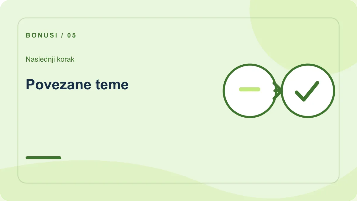 Bonus za ponovni polog: naslednji korak – Povezane teme